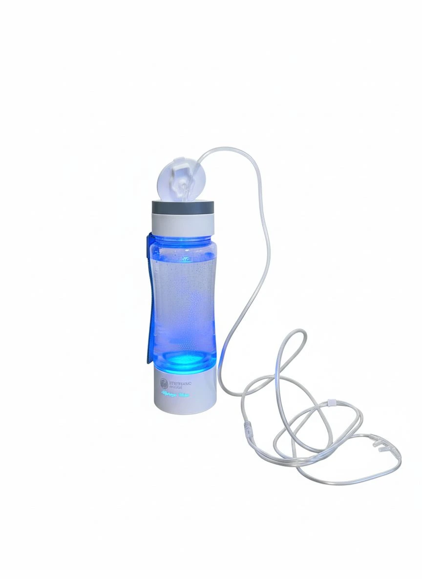OxyEdge Hydrogen Pro Bottle on with nasal canula