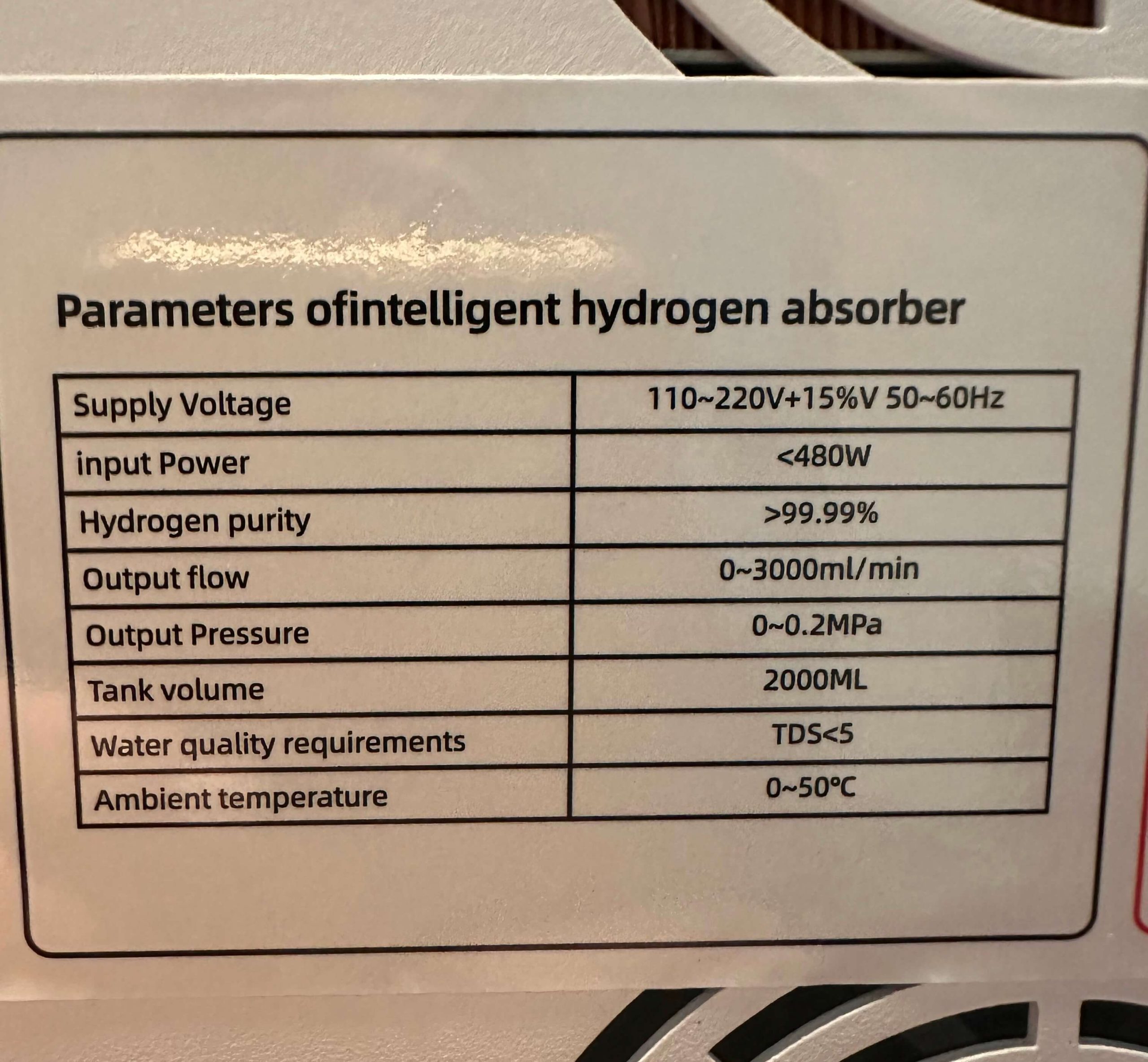 Product Specificaitons